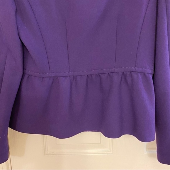 Loft Zipper Tulip Blazer Jacket in Purple Size 4P - Picture 6 of 6